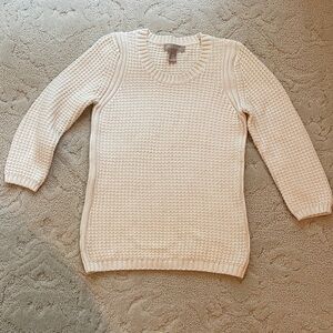 Banana Republic Textured Cream Cotton/Cashmere Sweater